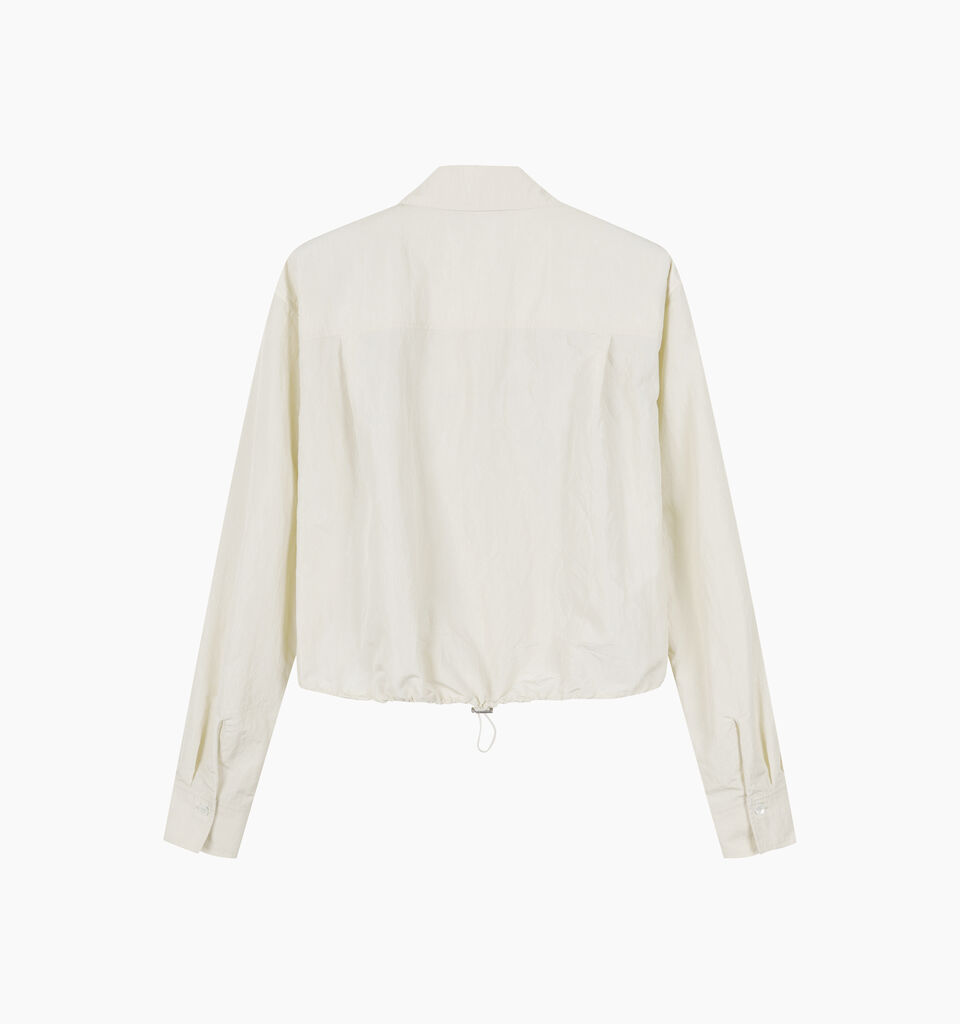 Camicia cropped crema con coulisse - sisley k camicie - Bianco Panna | Sisley K image number 2